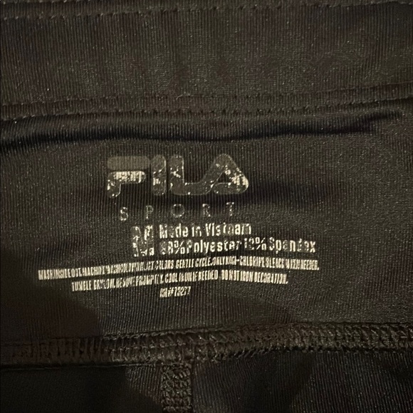 Fila Black and Purple Leggings with Geometric Accents - Picture 3 of 8